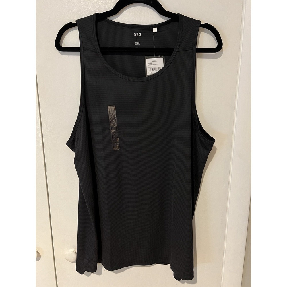 New DSG Men's Tank Top Pure Black Size Large Running Training Gymwear Activewear